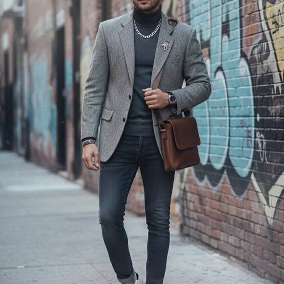 Vintage St Michael Marks & Spencer Wool Blazer | Herringbone Tweed | Size Medium - Picture 8 of 8